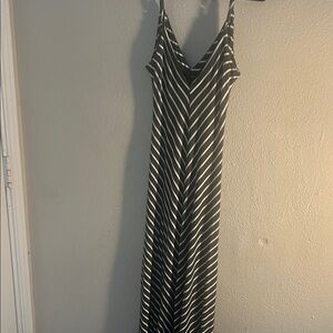 Striped Black and White Maxi Dress